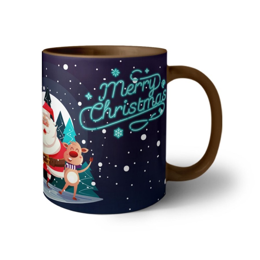 Tazza merry christmas con renne e babbo natale Natale