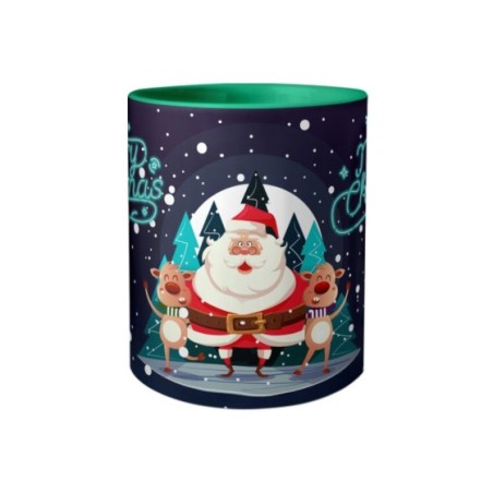 Tazza merry christmas con renne e babbo natale Natale