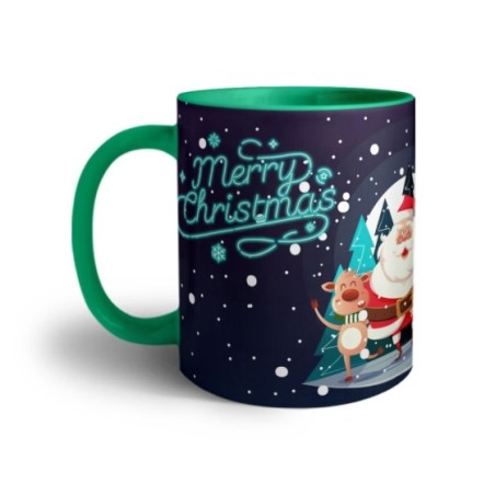 Tazza merry christmas con renne e babbo natale Natale