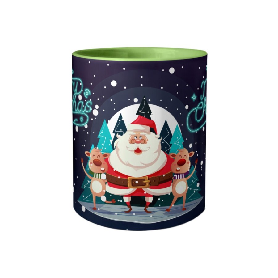 Tazza merry christmas con renne e babbo natale Natale