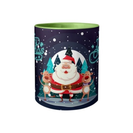 Tazza merry christmas con renne e babbo natale Natale