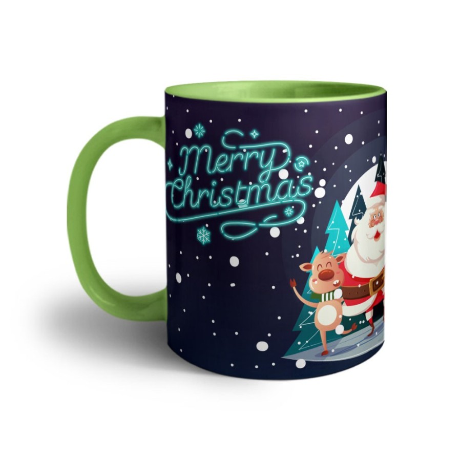 Tazza merry christmas con renne e babbo natale Natale