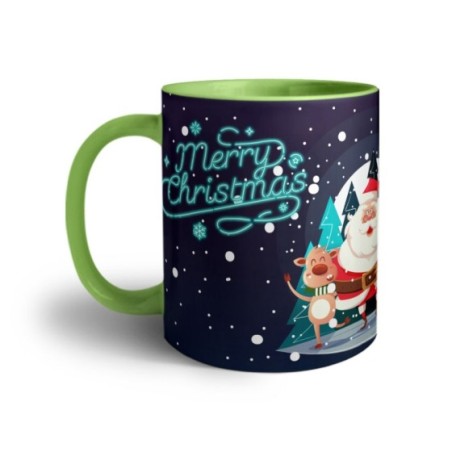 Tazza merry christmas con renne e babbo natale Natale