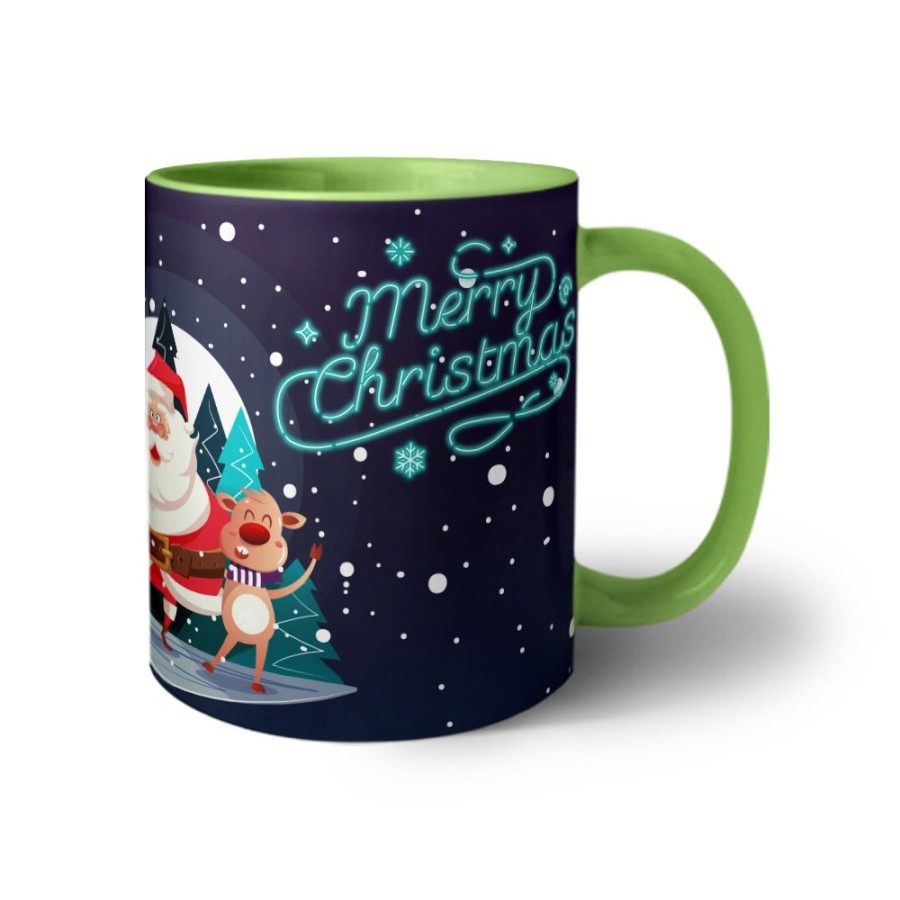 Tazza merry christmas con renne e babbo natale Natale