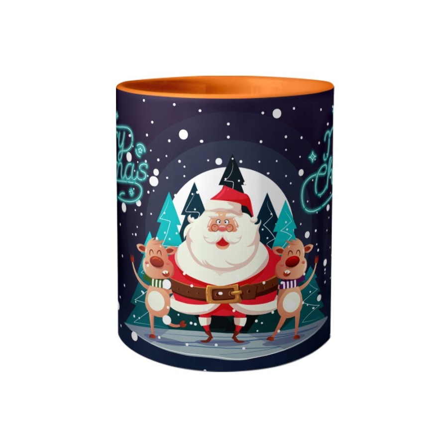 Tazza merry christmas con renne e babbo natale Natale