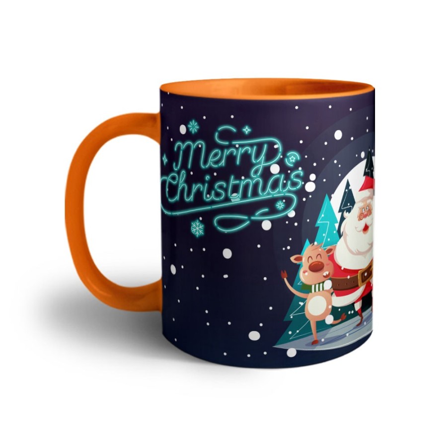 Tazza merry christmas con renne e babbo natale Natale