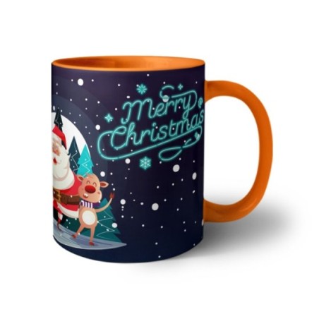 Tazza merry christmas con renne e babbo natale Natale