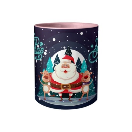 Tazza merry christmas con renne e babbo natale Natale