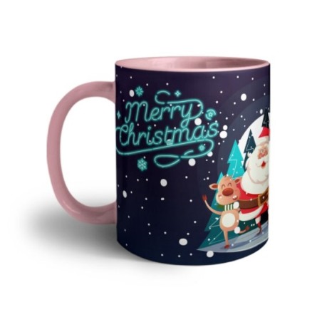 Tazza merry christmas con renne e babbo natale Natale