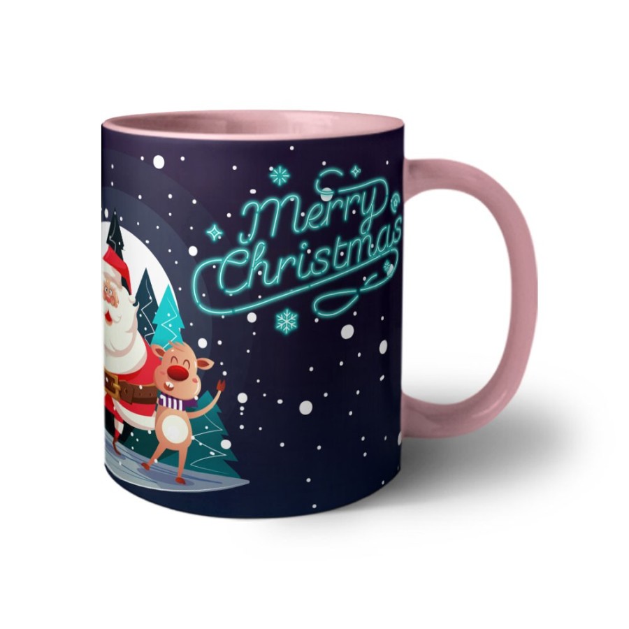 Tazza merry christmas con renne e babbo natale Natale