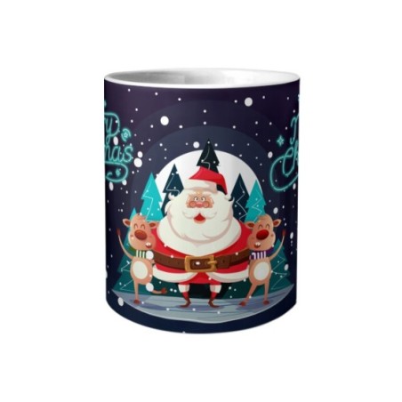 Tazza merry christmas con renne e babbo natale Natale