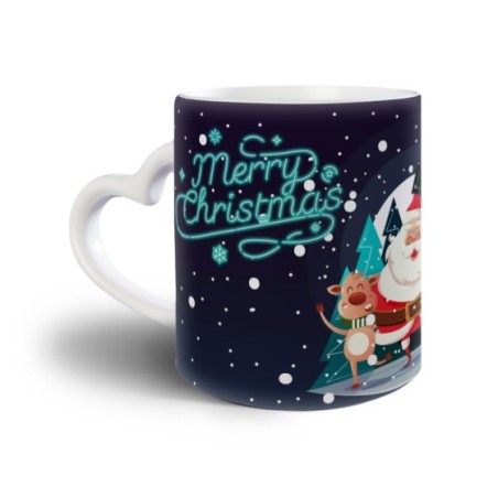 Tazza merry christmas con renne e babbo natale Natale