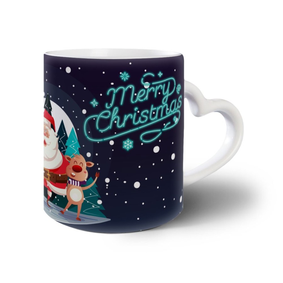 Tazza merry christmas con renne e babbo natale Natale