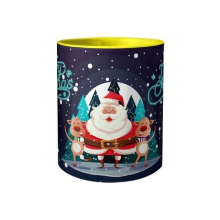 Tazza merry christmas con renne e babbo natale Natale