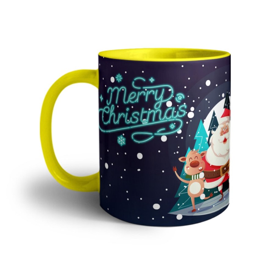 Tazza merry christmas con renne e babbo natale Natale