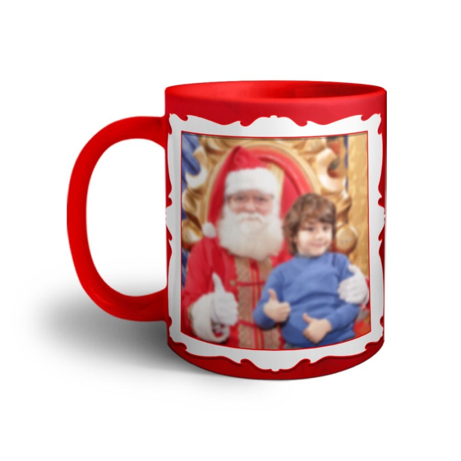 Tazza personalizzata con foto con albero di natale e decorazioni natalizie Natale
