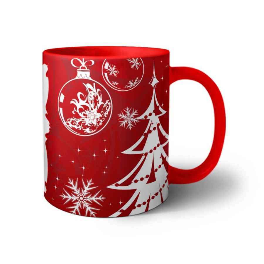 Tazza personalizzata con foto con albero di natale e decorazioni natalizie Natale