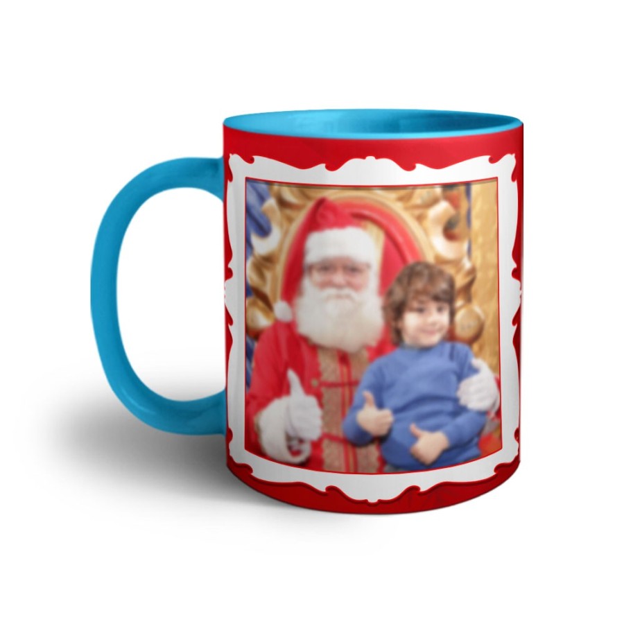 Tazza personalizzata con foto con albero di natale e decorazioni natalizie Natale