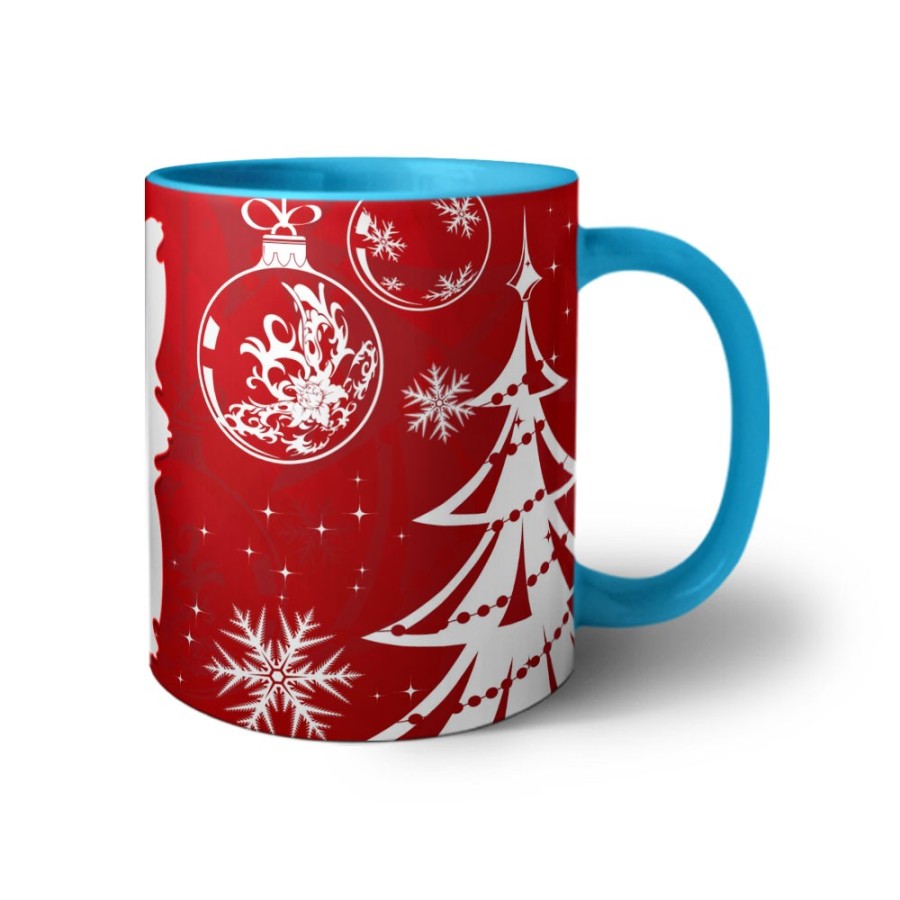 Tazza personalizzata con foto con albero di natale e decorazioni natalizie Natale
