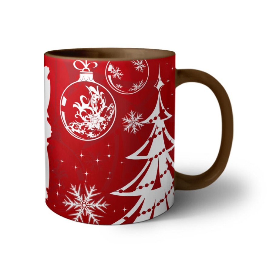 Tazza personalizzata con foto con albero di natale e decorazioni natalizie Natale