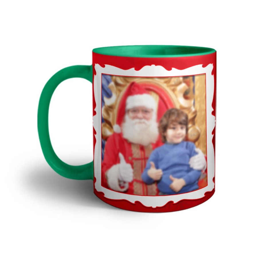 Tazza personalizzata con foto con albero di natale e decorazioni natalizie Natale