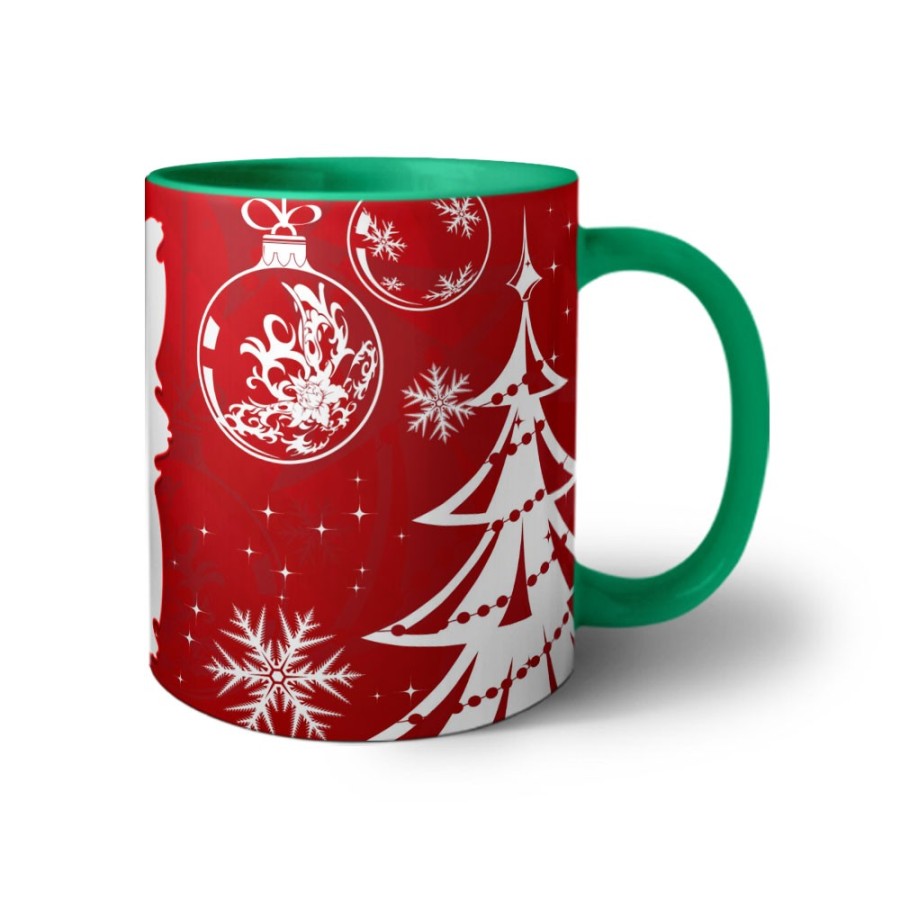 Tazza personalizzata con foto con albero di natale e decorazioni natalizie Natale