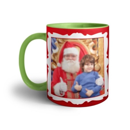 Tazza personalizzata con foto con albero di natale e decorazioni natalizie Natale
