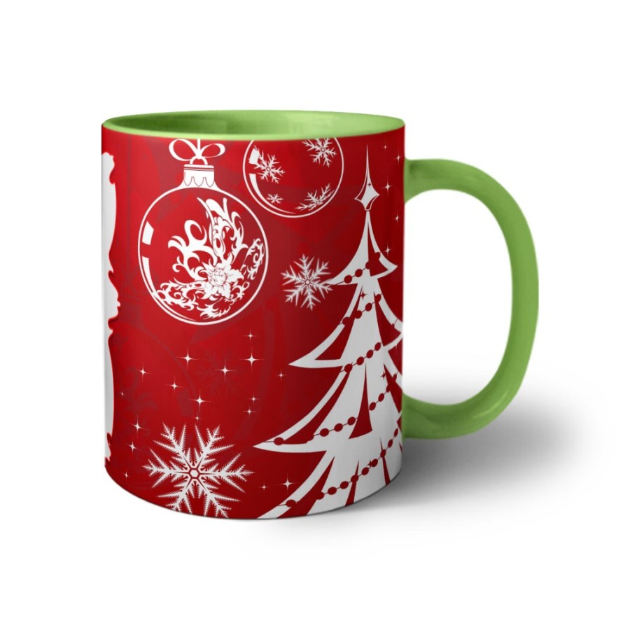 Tazza personalizzata con foto con albero di natale e decorazioni natalizie Natale
