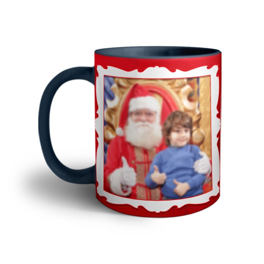 Tazza personalizzata con foto con albero di natale e decorazioni natalizie Natale