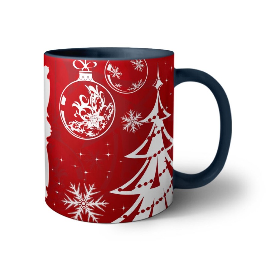 Tazza personalizzata con foto con albero di natale e decorazioni natalizie Natale