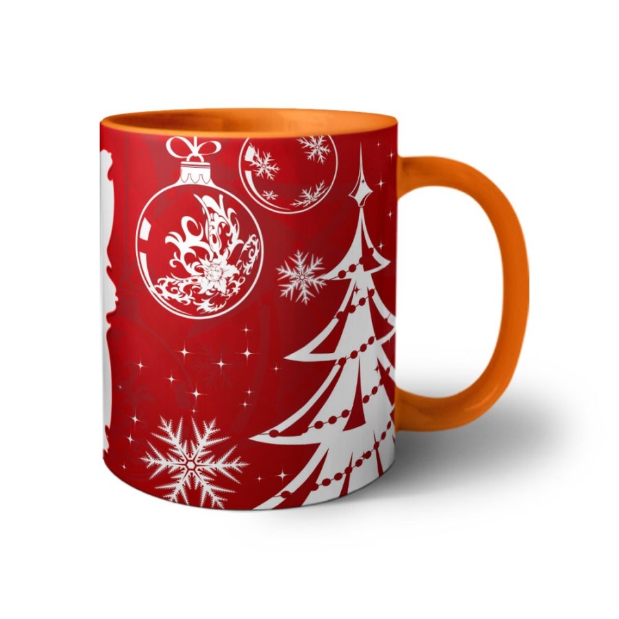 Tazza personalizzata con foto con albero di natale e decorazioni natalizie Natale