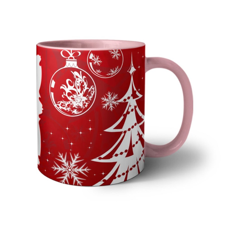 Tazza personalizzata con foto con albero di natale e decorazioni natalizie Natale