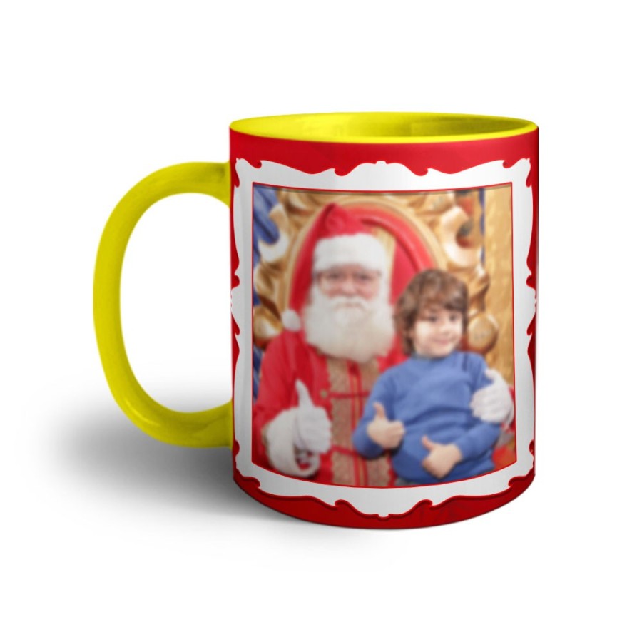 Tazza personalizzata con foto con albero di natale e decorazioni natalizie Natale