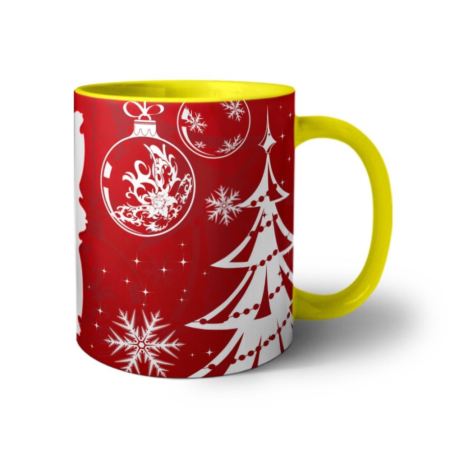 Tazza personalizzata con foto con albero di natale e decorazioni natalizie Natale