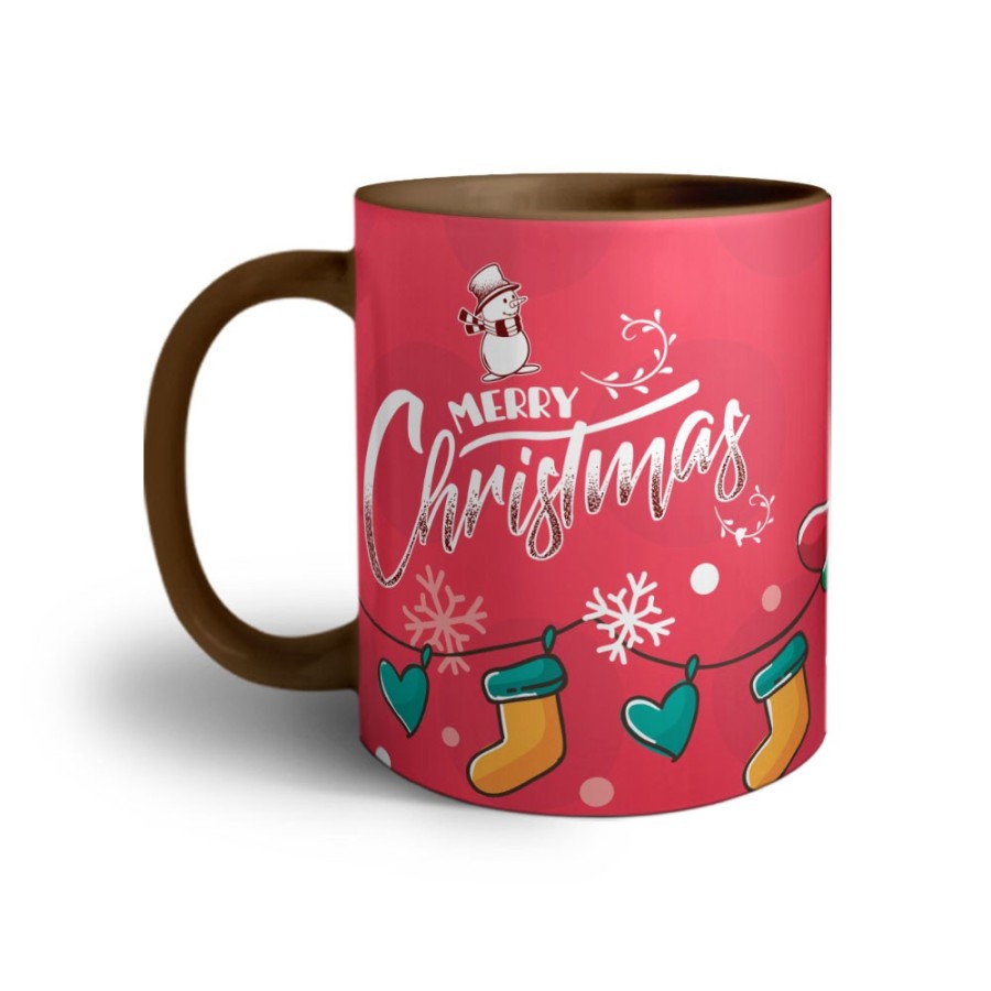 Tazza merry christmas pupazzo di neve e calze natalizie Natale