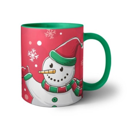 Tazza merry christmas pupazzo di neve e calze natalizie Natale