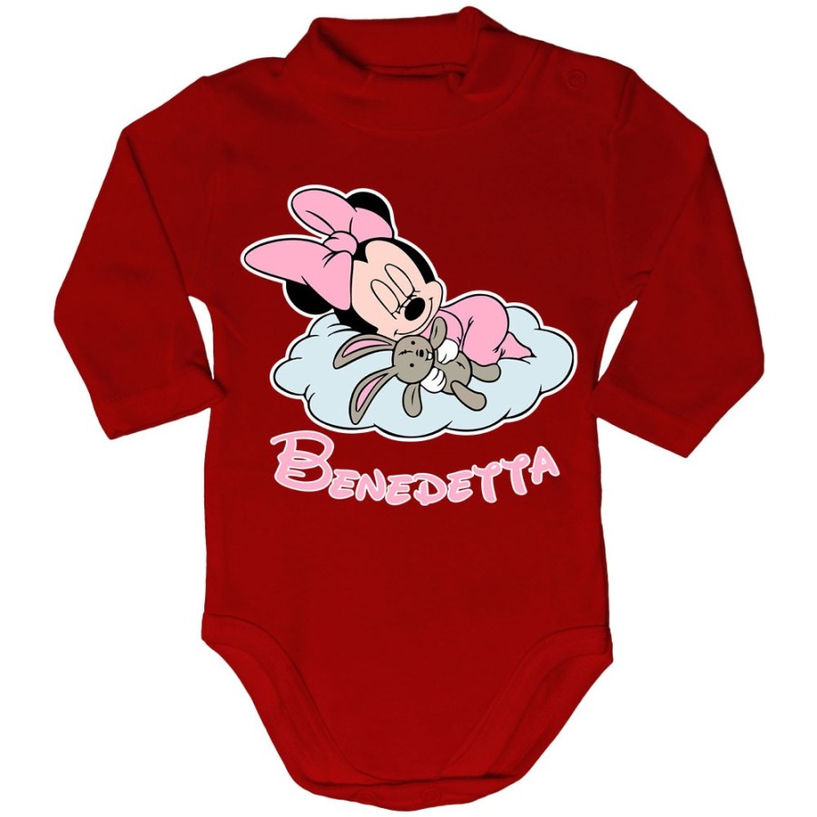 Body lupetto neonata personalizzato con nome minnie sleeping Cartoon