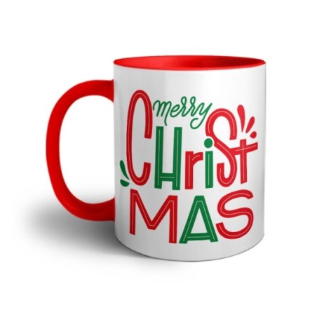 Tazza personalizzabile con nome merry christmas colorful...