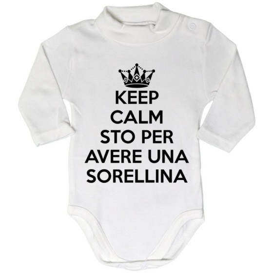Body lupetto neonato keep calm sto per avere un fratellino una sorellina Per la famiglia