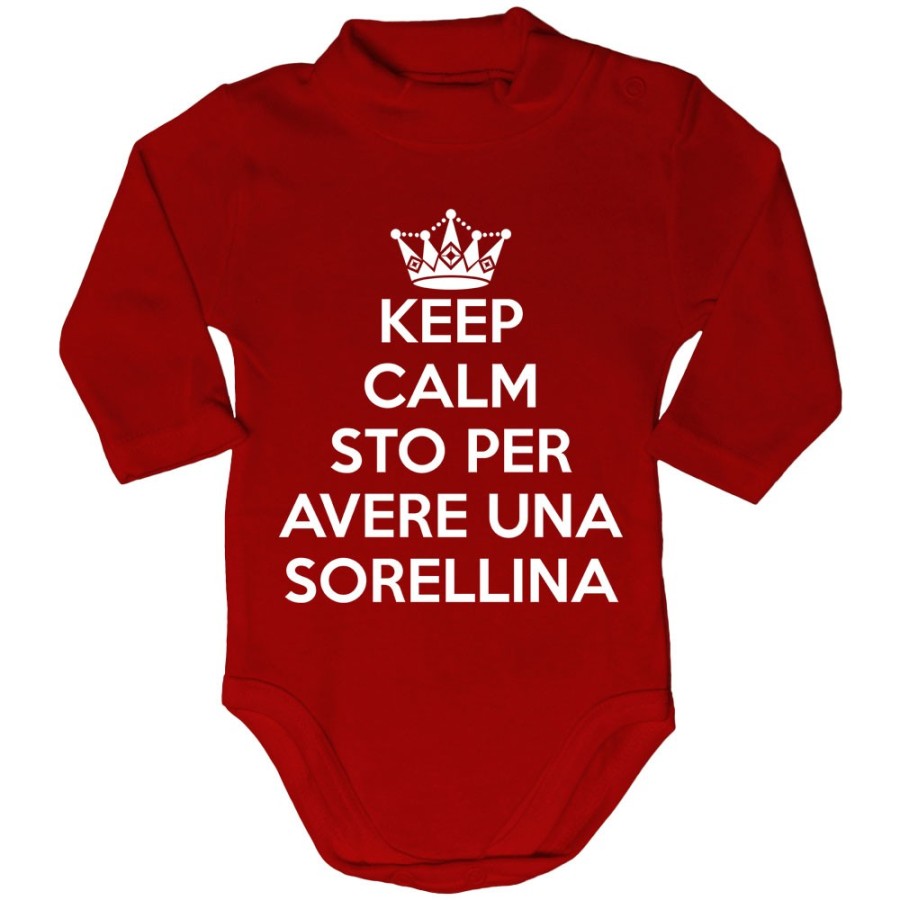 Body lupetto neonato keep calm sto per avere un fratellino una sorellina Per la famiglia