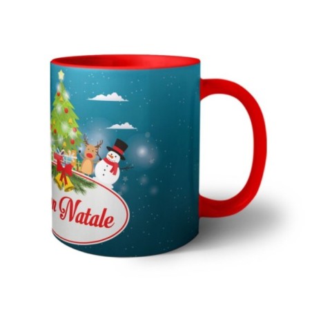 Tazza buon natale con babbo natale e personaggi natalizi Natale