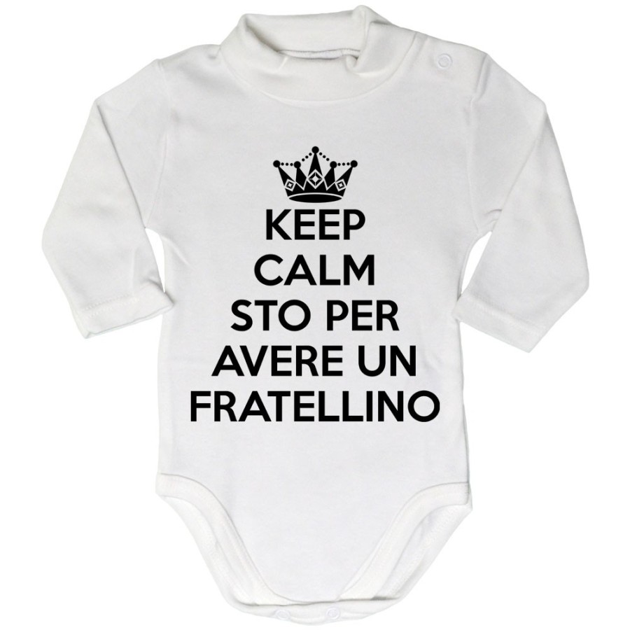 Body lupetto neonato keep calm sto per avere un fratellino una sorellina Per la famiglia
