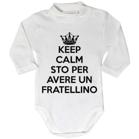 Body lupetto neonato keep calm sto per avere un fratellino una sorellina Per la famiglia