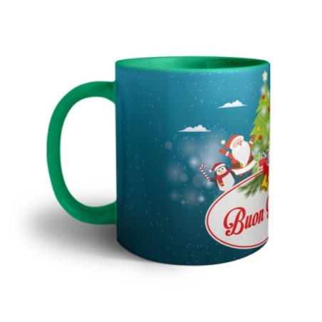 Tazza buon natale con babbo natale e personaggi natalizi Natale