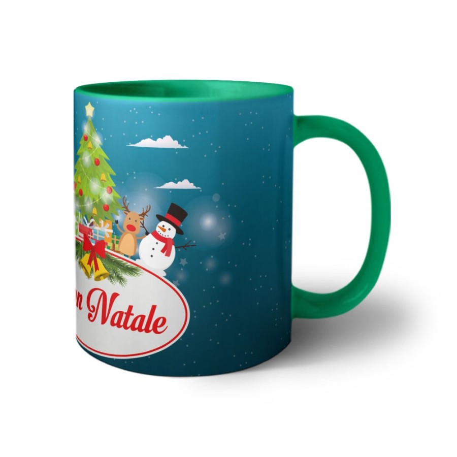 Tazza buon natale con babbo natale e personaggi natalizi Natale