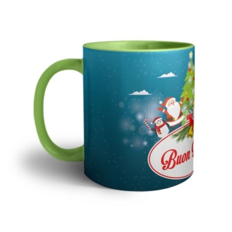 Tazza buon natale con babbo natale e personaggi natalizi Natale