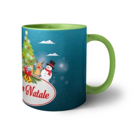 Tazza buon natale con babbo natale e personaggi natalizi Natale