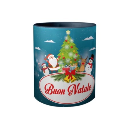 Tazza buon natale con babbo natale e personaggi natalizi Natale
