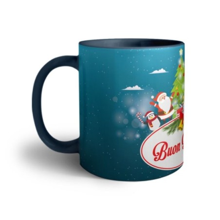 Tazza buon natale con babbo natale e personaggi natalizi Natale