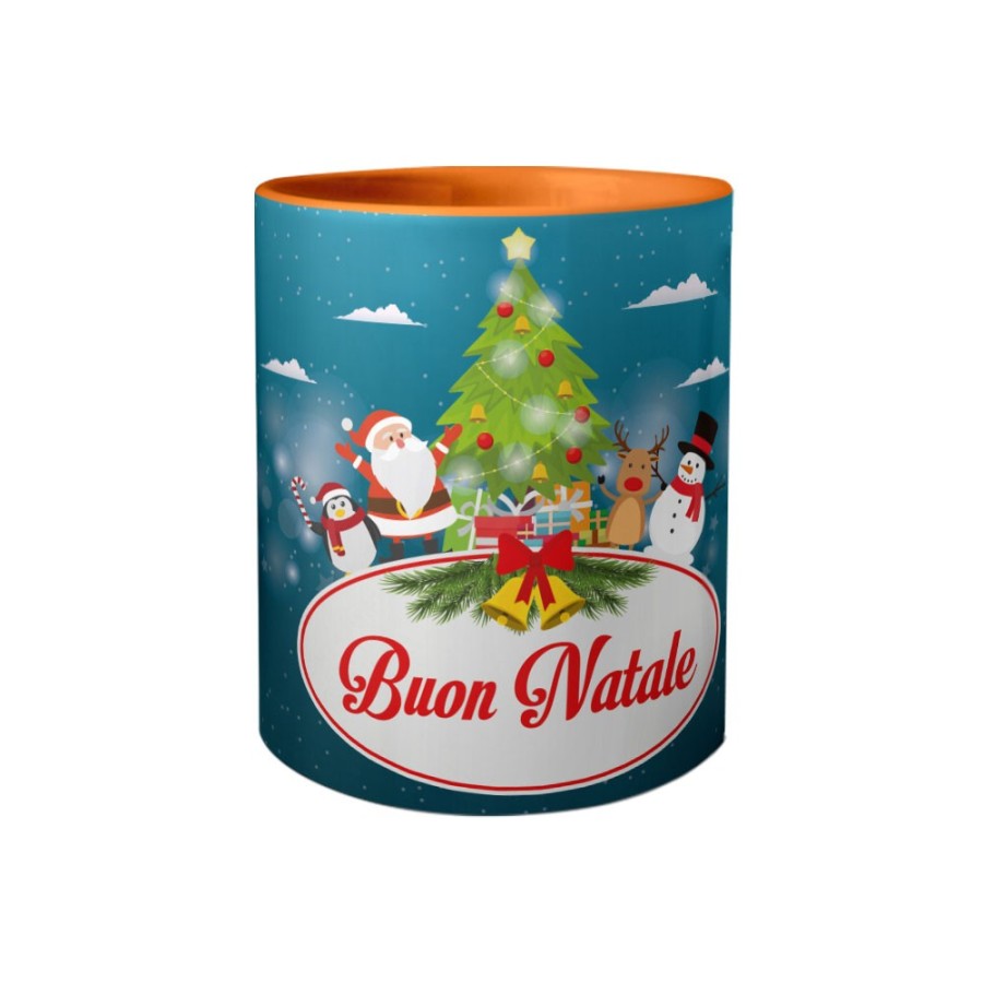 Tazza buon natale con babbo natale e personaggi natalizi Natale